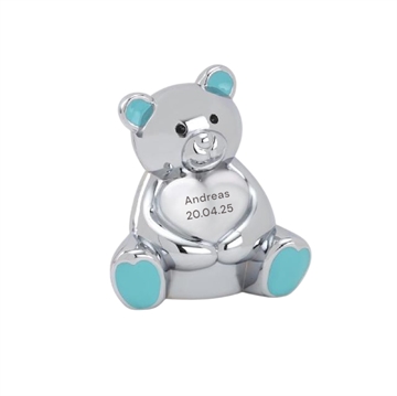 Sparebøsse bamse med navn. NOA kids